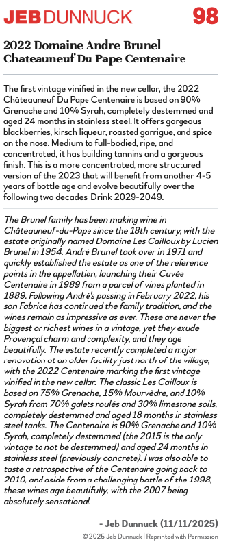 Wine rating - Centenaire 2022